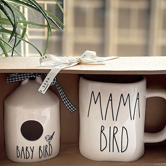 Rae Dunn Mama Bird Mug and Mini Birdhouse Set - Picture 8 of 9